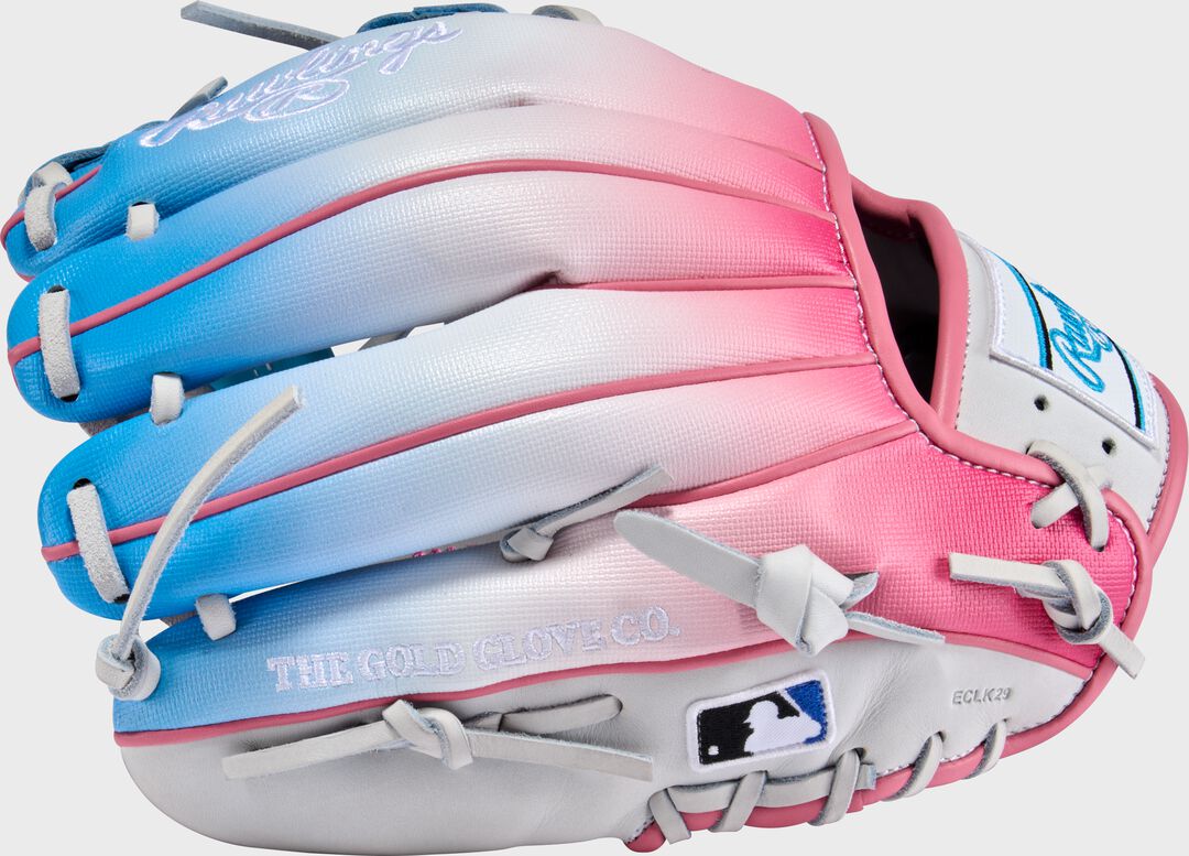 Exclusive Heart of the Hide 11.5-Inch Pink/Columbia Blue infield Glove Right Hand Throw - Rawlings