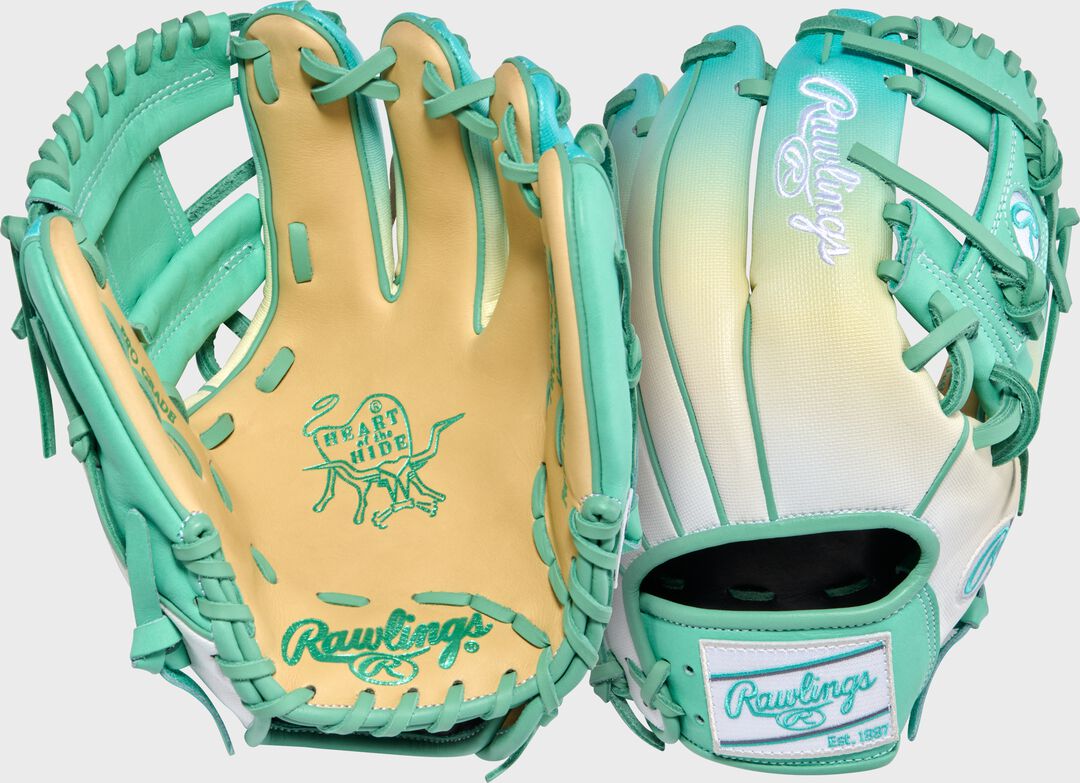 Exclusive Heart of the Hide 11.5-Inch Mint/Camel infield Glove Right Hand Throw - Rawlings