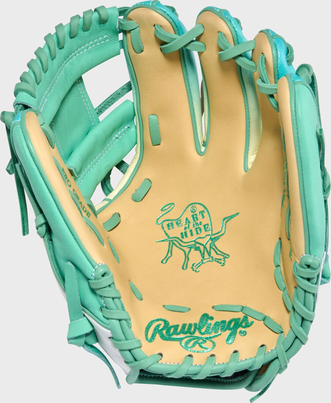 Exclusive Heart of the Hide 11.5-Inch Mint/Camel infield Glove Right Hand Throw - Rawlings