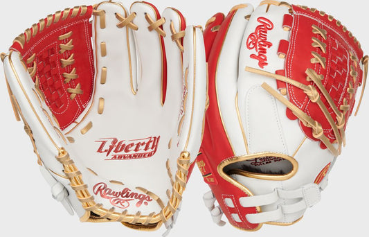 Liberty Advanced Color Series 12.5 in Fastpitch Glove White/Scarlet - Rawlings