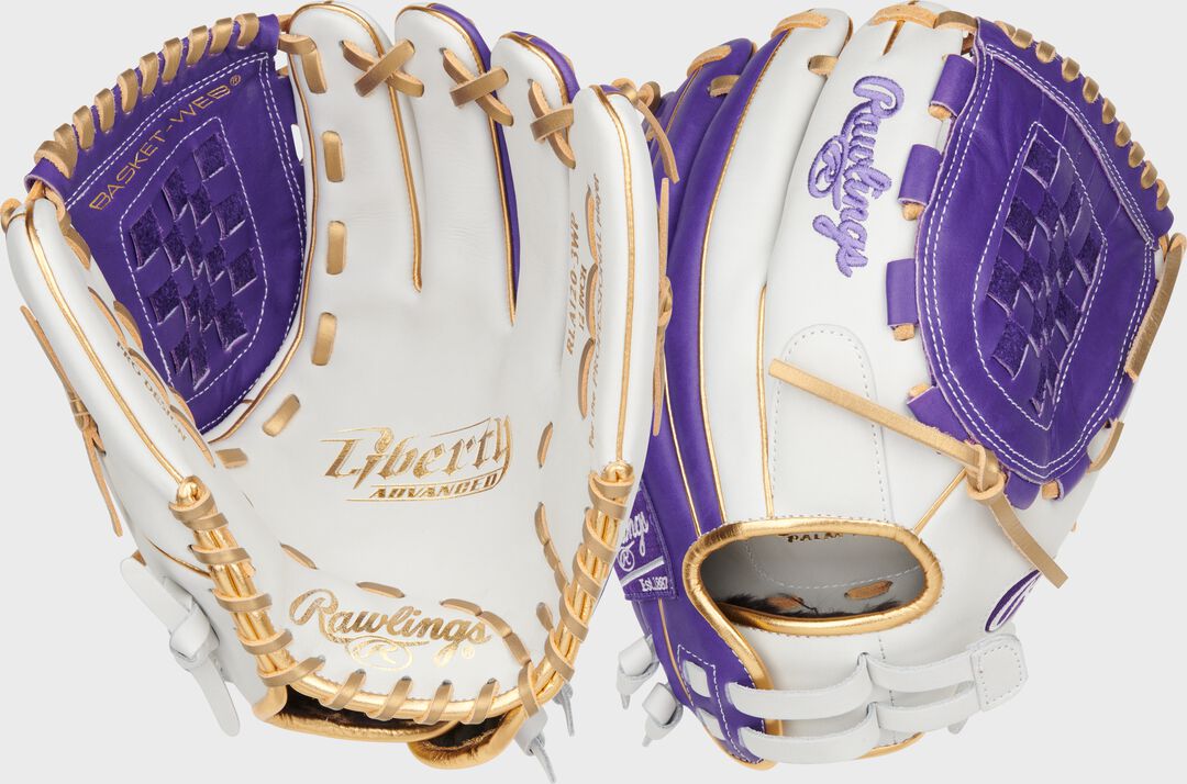 Liberty Advanced Color Series 12 in Fastpitch Glove White/Purple - Rawlings