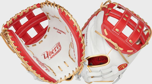 Liberty Advanced Color Series 34 in Catcher's Mitt White/Scarlet - Rawlings