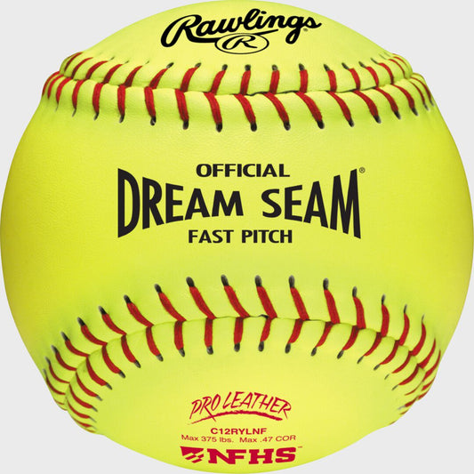 Rawlings 12-Inch Pro Leather Dream Seam NFHS Fastpitch Softball Dozen - Rawlings