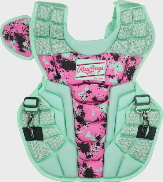 Limited Edition Mach Mint/Pink Spatter Catcher's Gear Set Adult Intermediate Youth - Rawlings