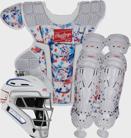 Limited Edition Mach USA Spatter Catcher's Gear Set Adult Intermediate Youth - Rawlings