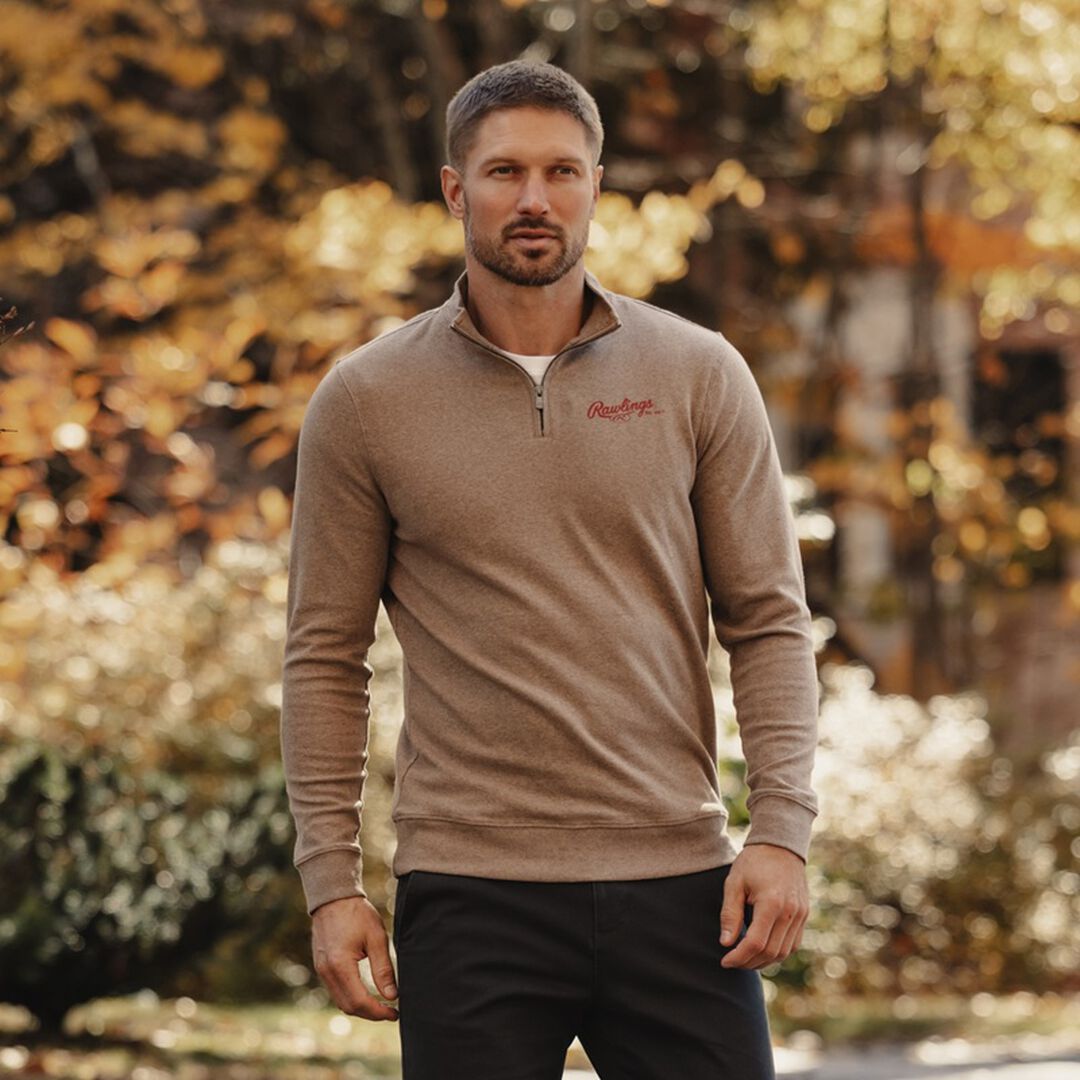 Rawlings x The Normal Brand Puremeso Weekend Quarter Zip Khaki - Rawlings