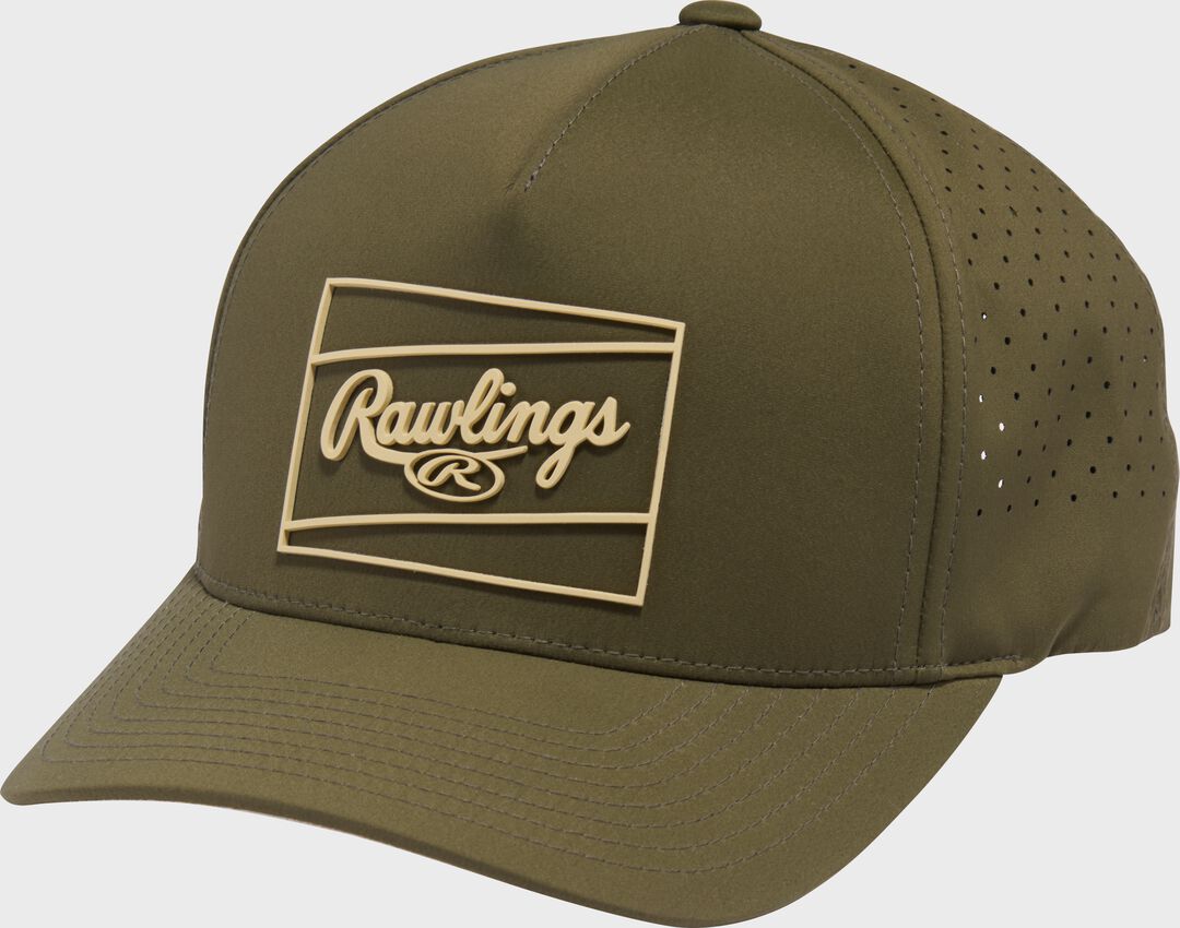 Rawlings Dark Green Laser Performance Patch Snapback Hat - Rawlings