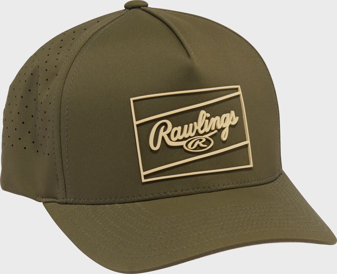 Rawlings Dark Green Laser Performance Patch Snapback Hat - Rawlings