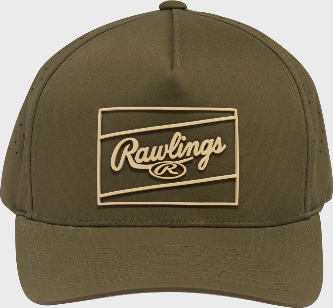 Rawlings Dark Green Laser Performance Patch Snapback Hat - Rawlings