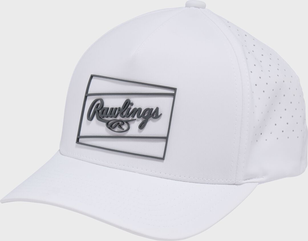 Rawlings White Laser Performance Patch Snapback Hat - Rawlings
