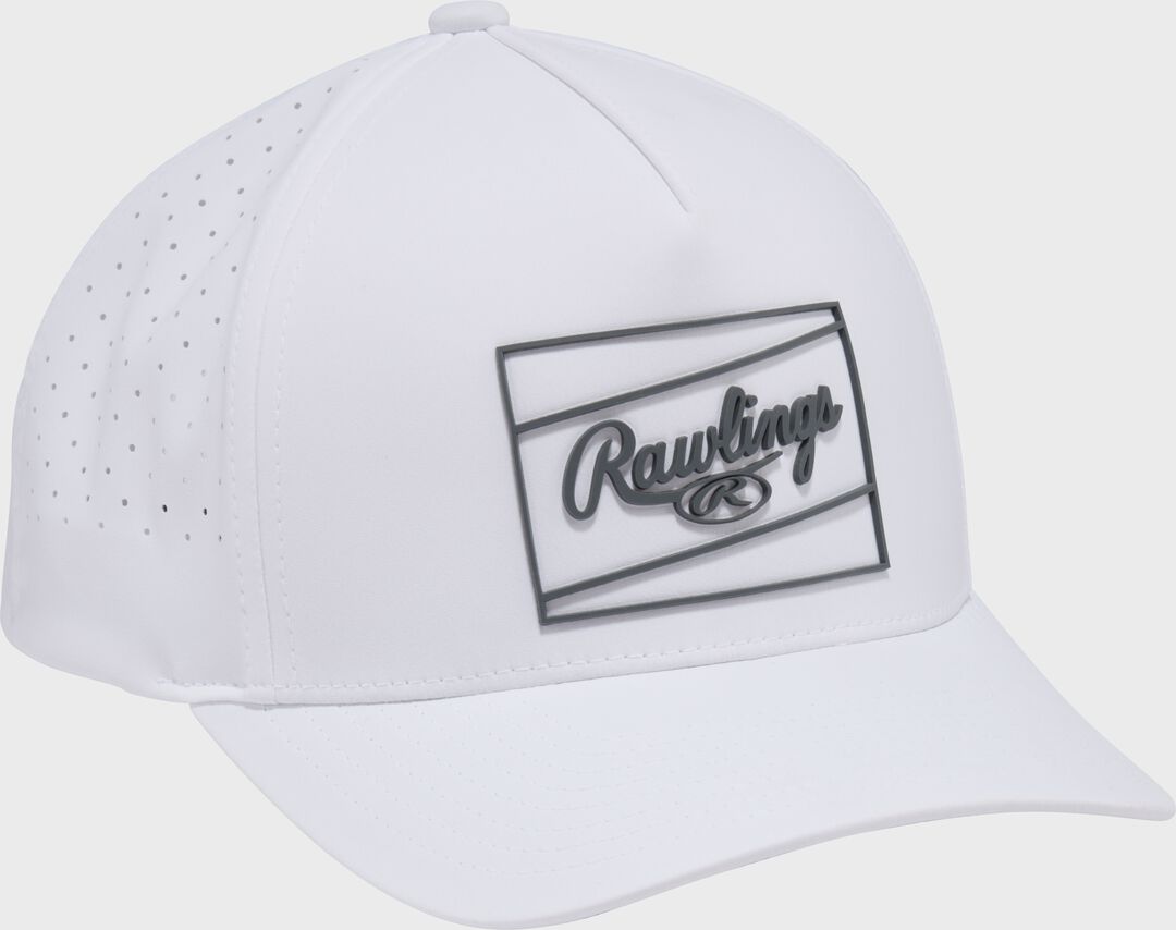 Rawlings White Laser Performance Patch Snapback Hat - Rawlings