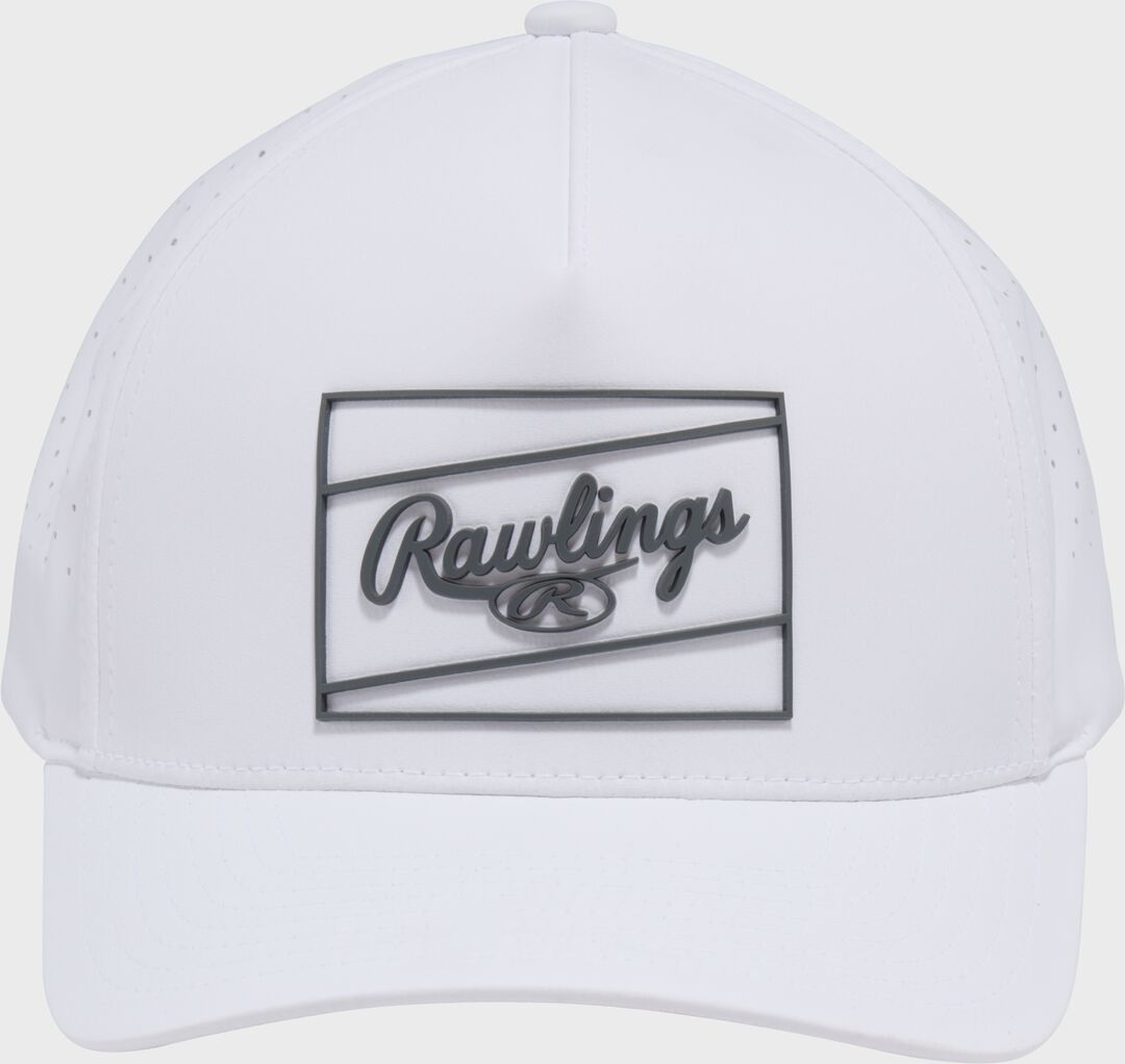 Rawlings White Laser Performance Patch Snapback Hat - Rawlings