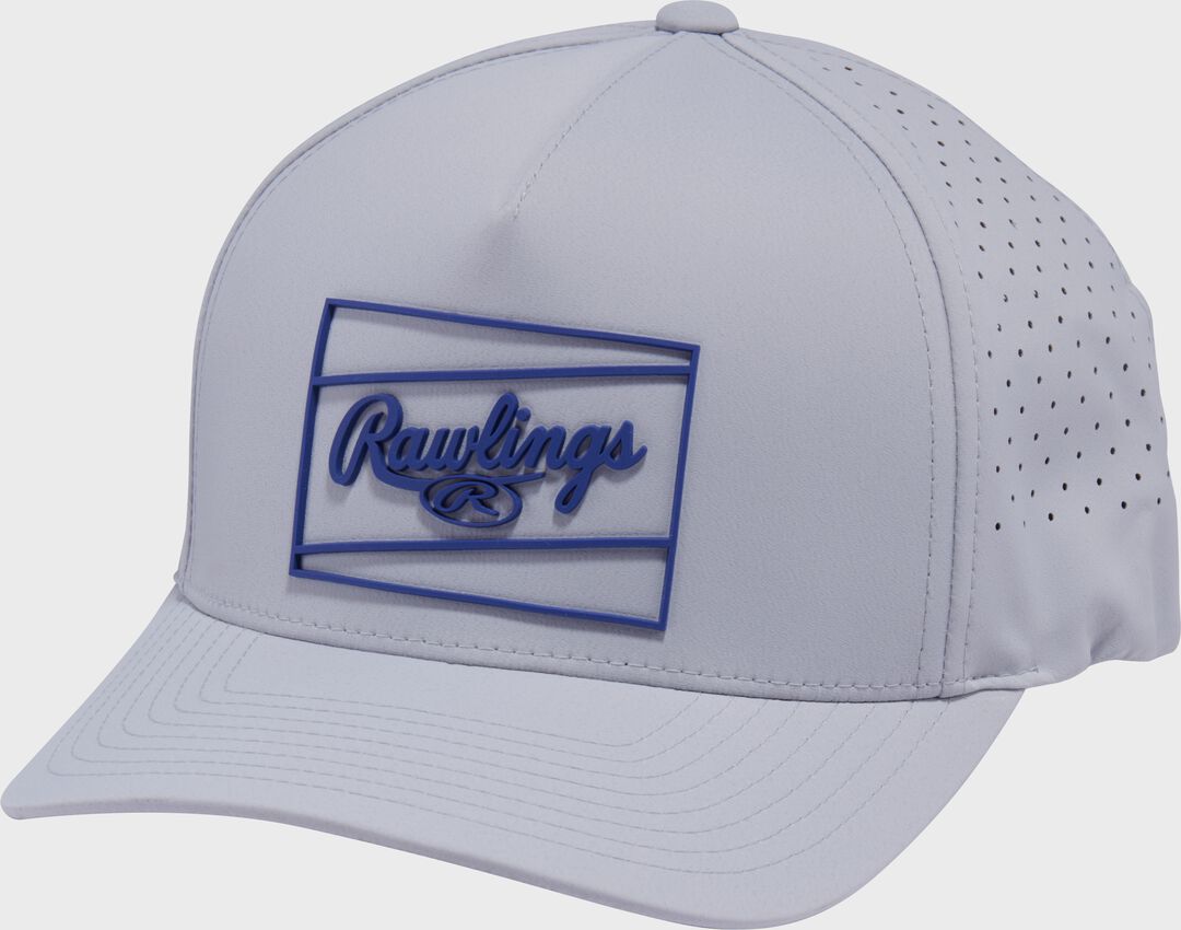 Rawlings Gray Laser Performance Patch Snapback Hat - Rawlings