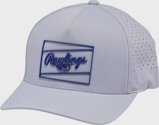 Rawlings Gray Laser Performance Patch Snapback Hat - Rawlings