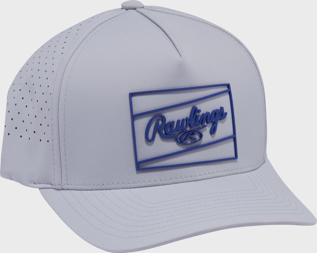 Rawlings Gray Laser Performance Patch Snapback Hat - Rawlings