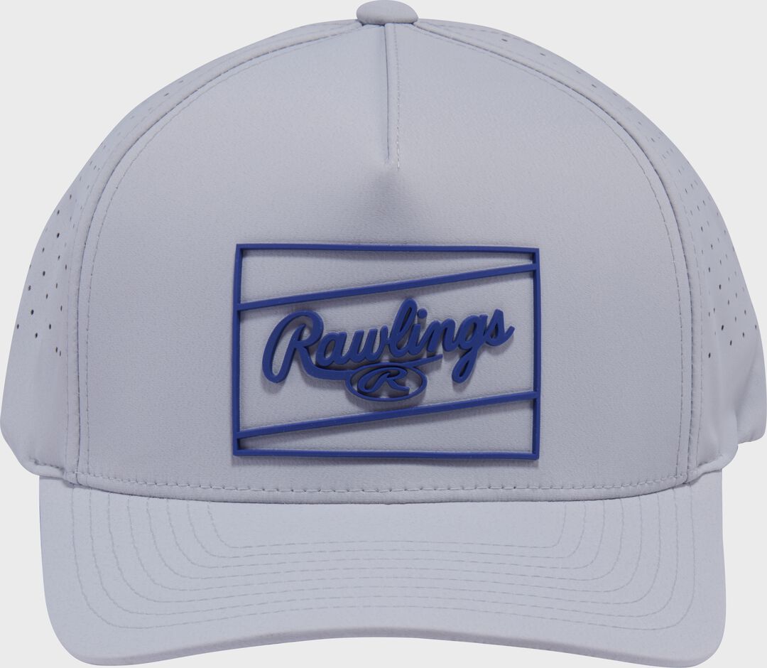 Rawlings Gray Laser Performance Patch Snapback Hat - Rawlings