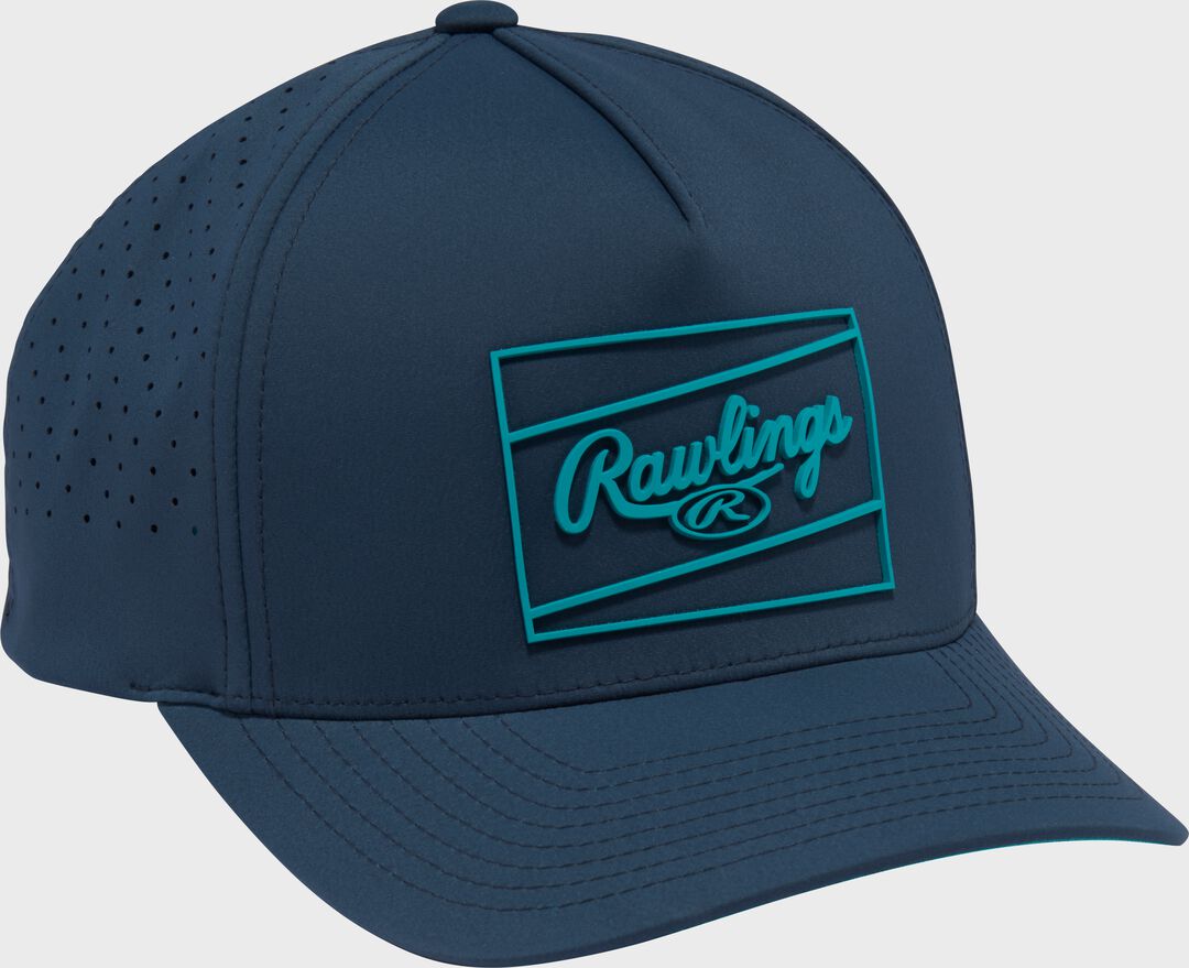 Rawlings Navy Laser Performance Patch Snapback Hat - Rawlings