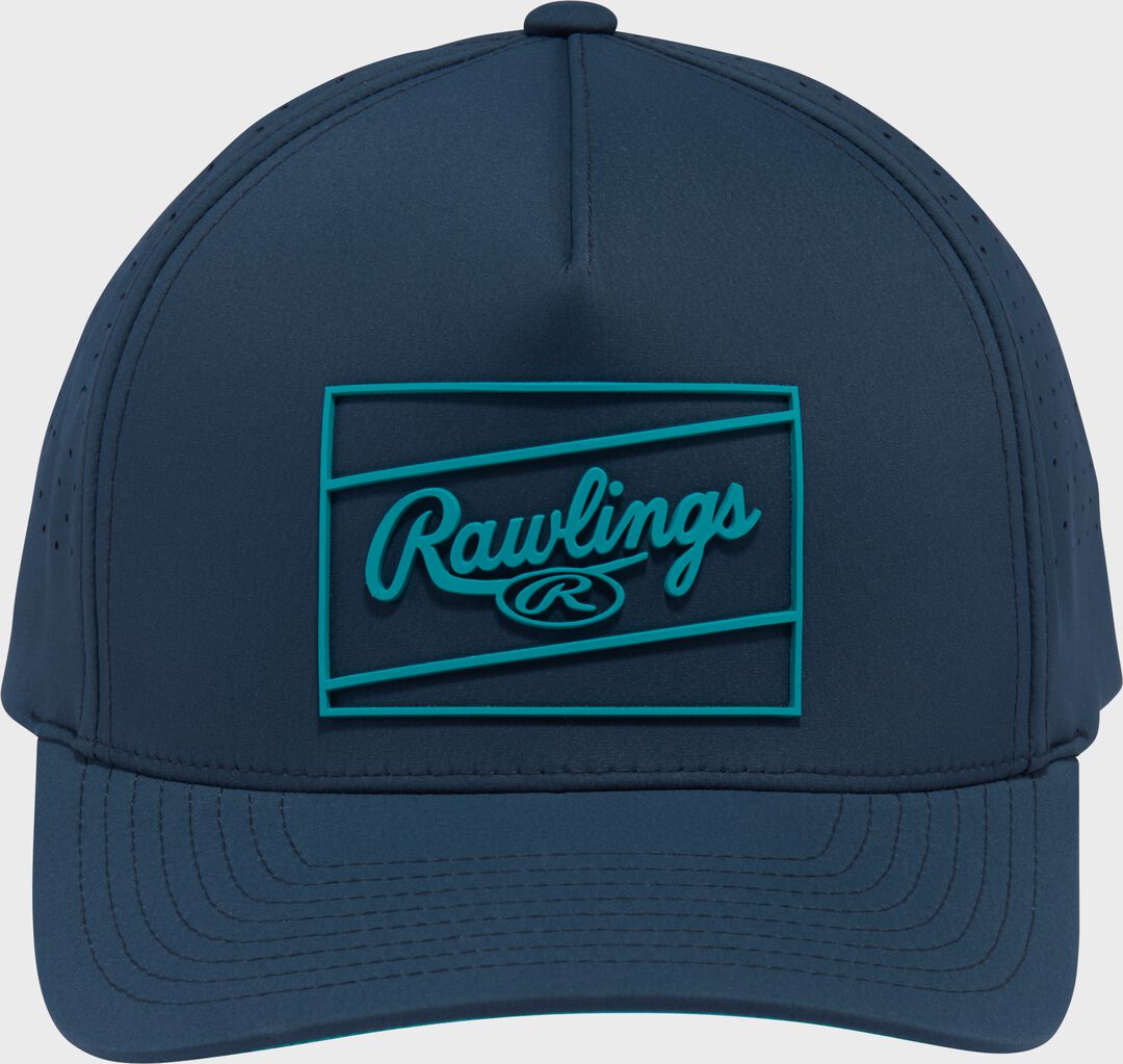 Rawlings Navy Laser Performance Patch Snapback Hat - Rawlings