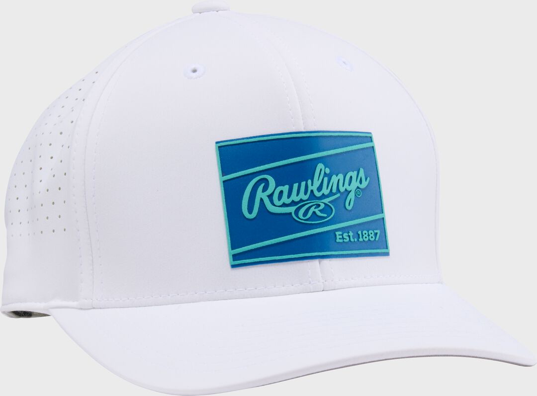 Rawlings White Performance Curved Bill Snapback Hat - Rawlings