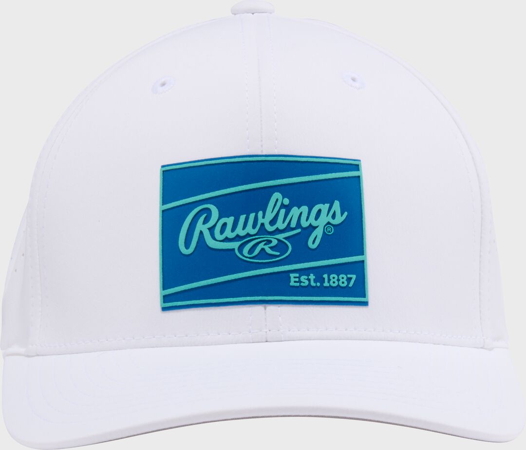 Rawlings White Performance Curved Bill Snapback Hat - Rawlings