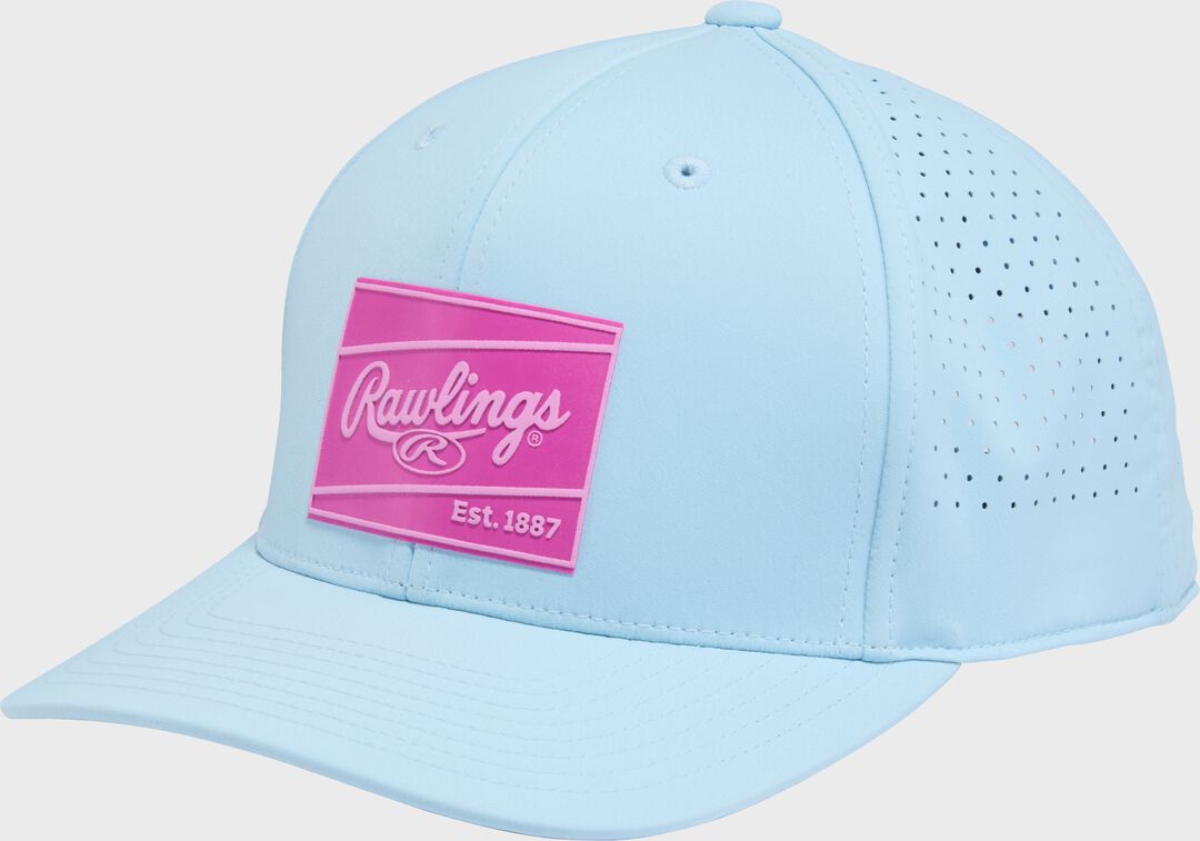 Rawlings Light Blue Performance Curved Bill Snapback Hat - Rawlings