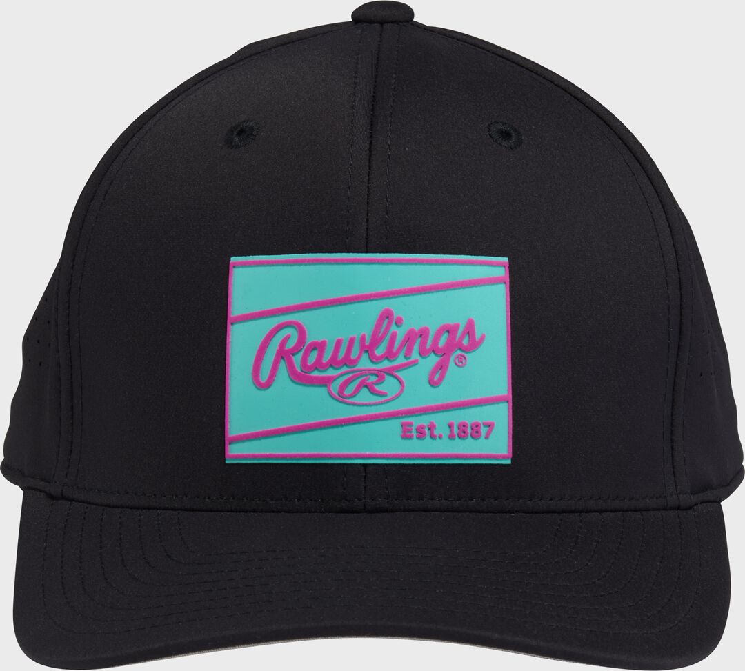 Rawlings Black Performance Curved Bill Snapback Hat - Rawlings