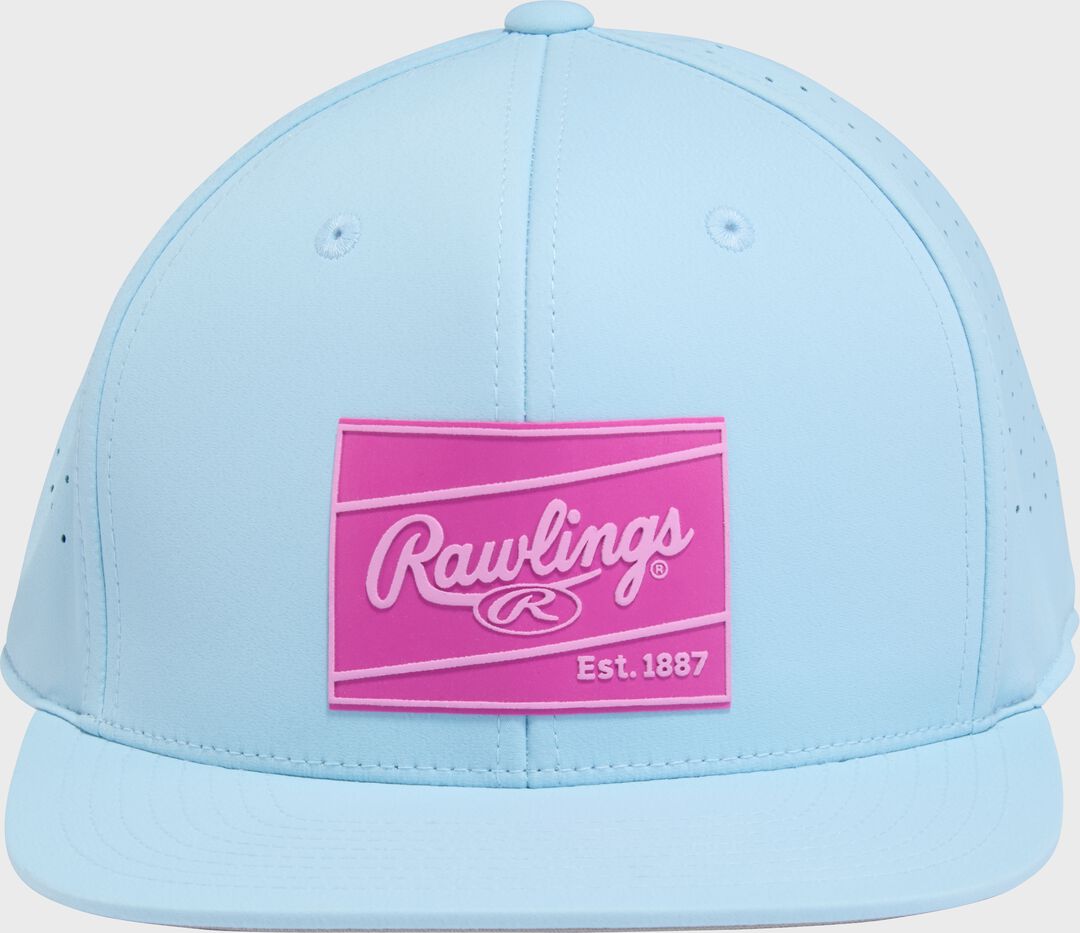 Rawlings Light Blue Performance Flat Bill Snapback Hat - Rawlings