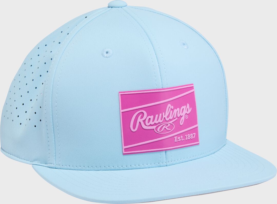 Rawlings Light Blue Performance Flat Bill Snapback Hat - Rawlings