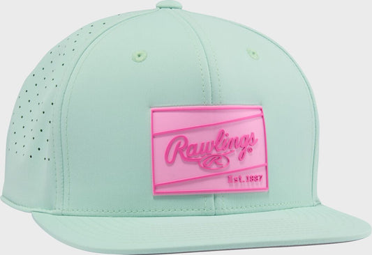 Rawlings Mint Performance Flat Bill Snapback Hat - Rawlings