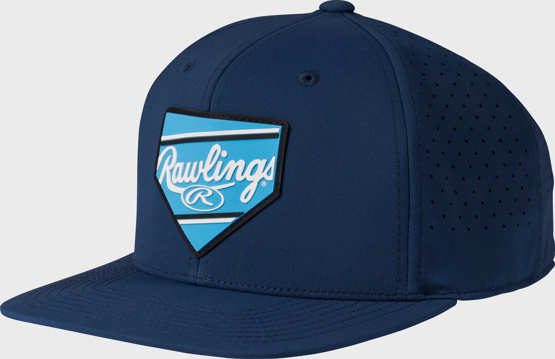 Rawlings Home Plate Performance Flat Bill Snapback Hat Navy - Rawlings