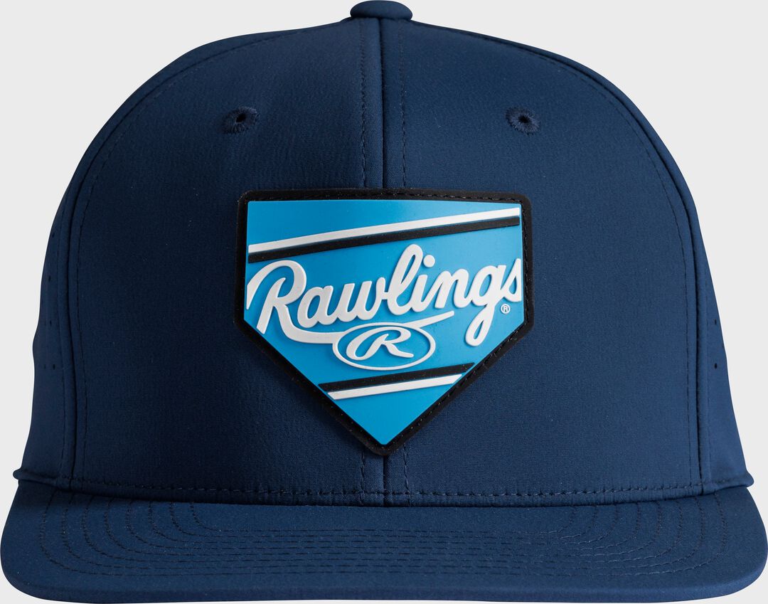 Rawlings Home Plate Performance Flat Bill Snapback Hat Navy - Rawlings