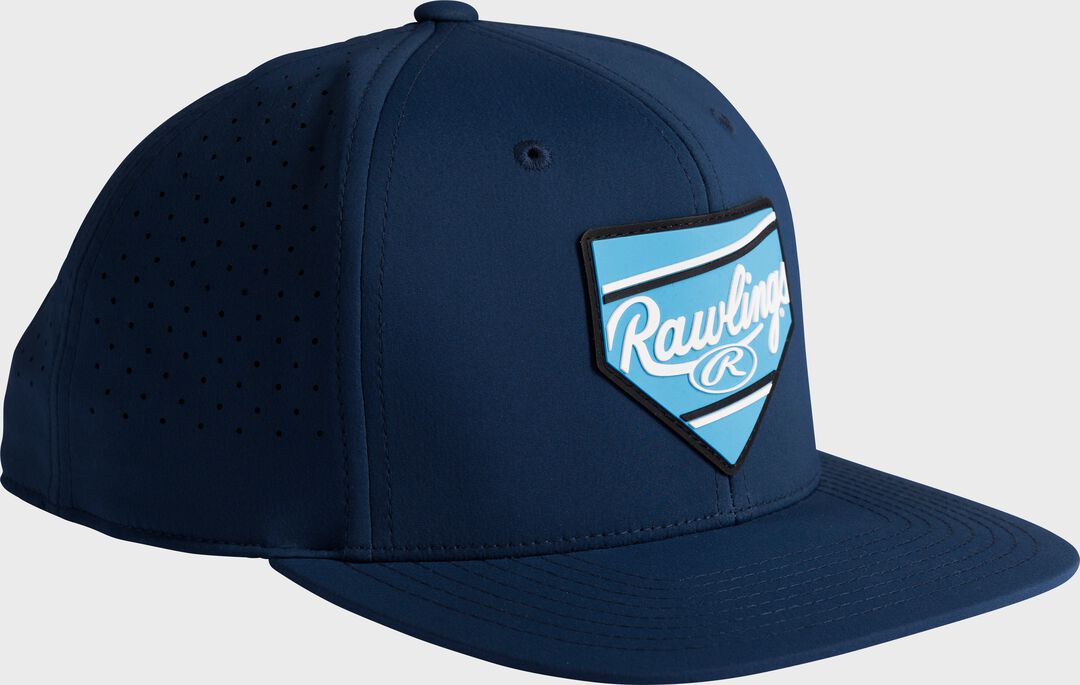 Rawlings Home Plate Performance Flat Bill Snapback Hat Navy - Rawlings