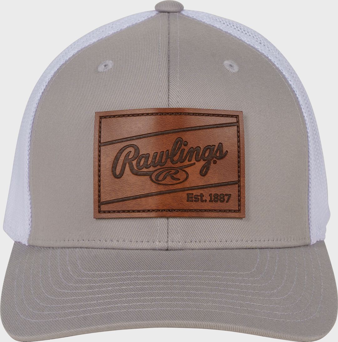 Rawlings Leather Patch Snapback Hat Gray - Rawlings