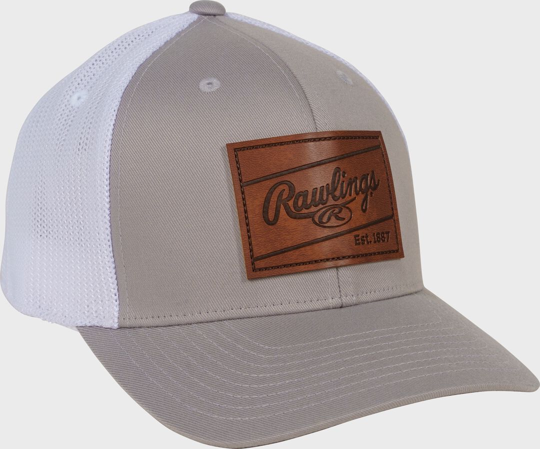 Rawlings Leather Patch Snapback Hat Gray - Rawlings