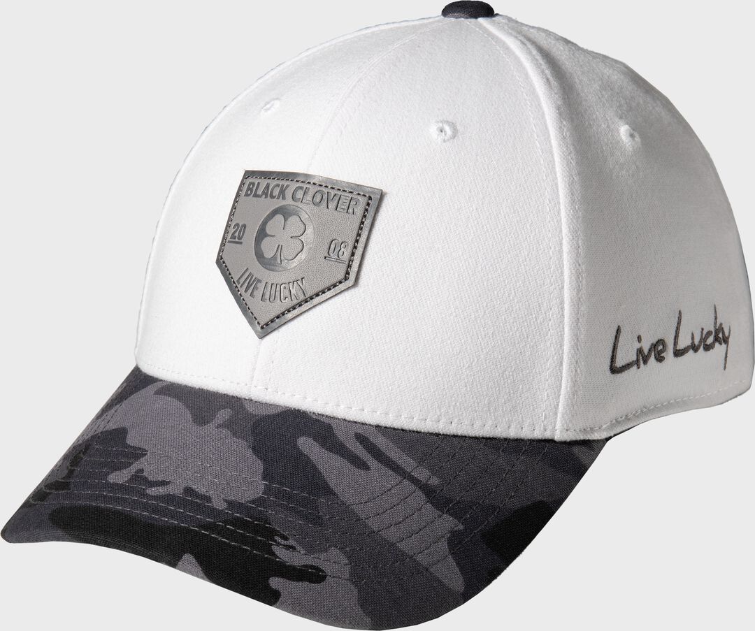 Rawlings Black Clover Leather Patch Camo Fitted Hat - Rawlings