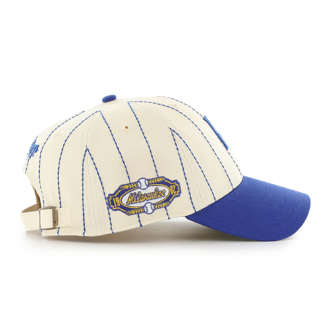 Milwaukee Brewers Rawlings '47 Brand Pinstripe Clean Up Hat - Rawlings