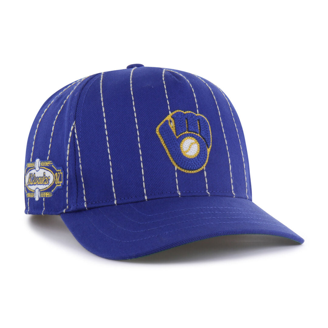 Milwaukee Brewers Rawlings '47 Brand Pinstripe Hitch Hat - Rawlings