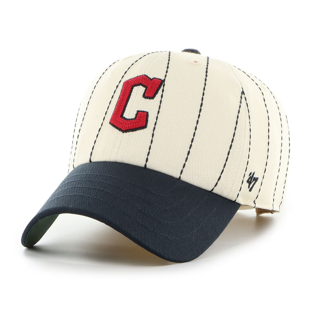 Cleveland Guardians Rawlings '47 Brand Pinstripe Clean Up Hat - Rawlings