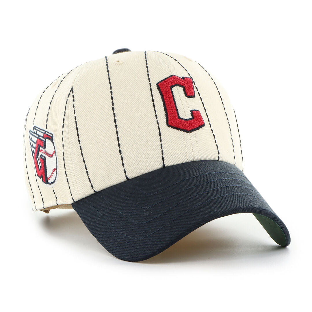 Cleveland Guardians Rawlings '47 Brand Pinstripe Clean Up Hat - Rawlings