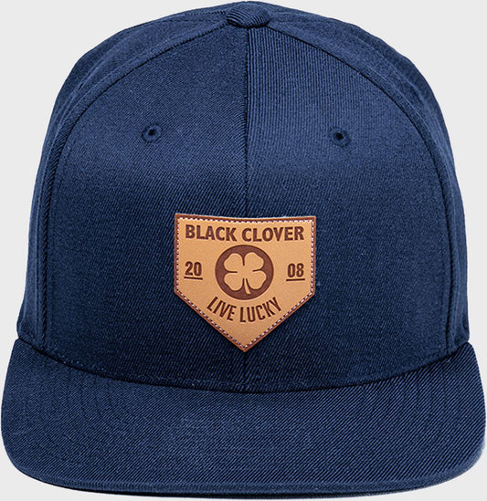 Rawlings Black Clover Leather Patch Flat Bill Hat - Rawlings