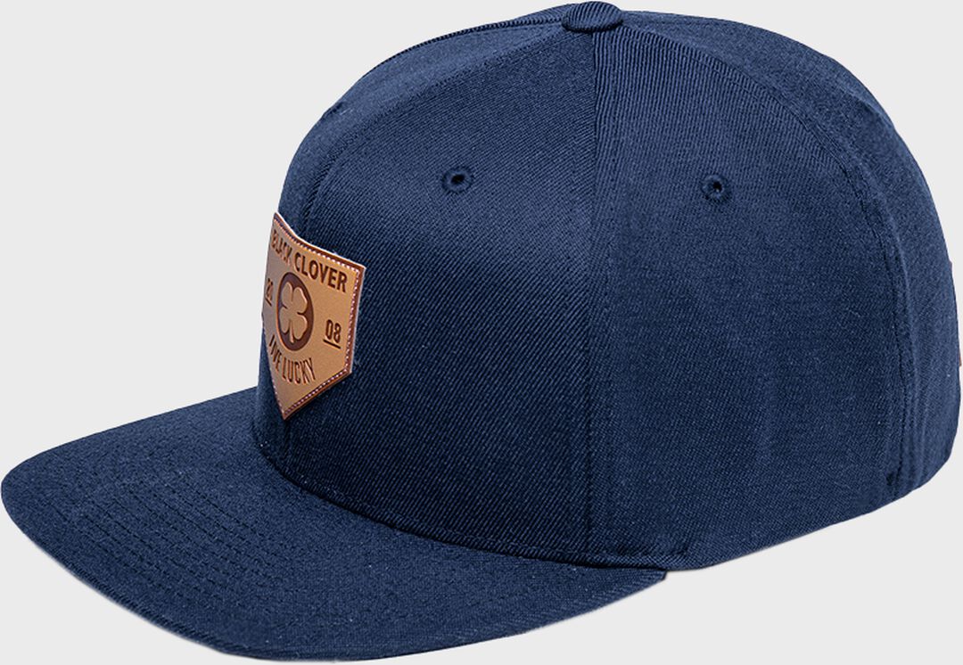 Rawlings Black Clover Leather Patch Flat Bill Hat - Rawlings