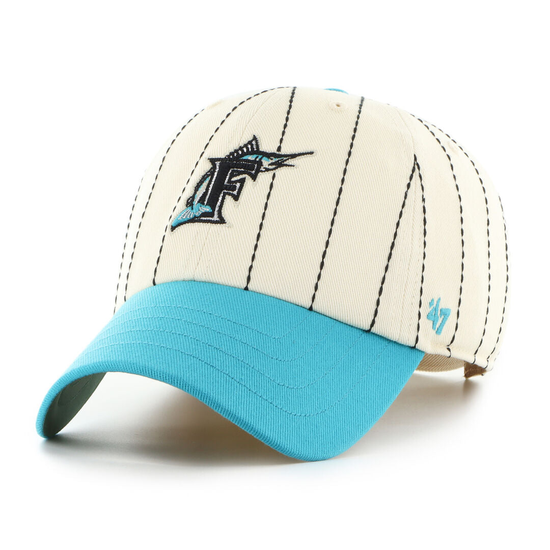 Miami Marlins Rawlings '47 Brand Pinstripe Clean Up Hat - Rawlings