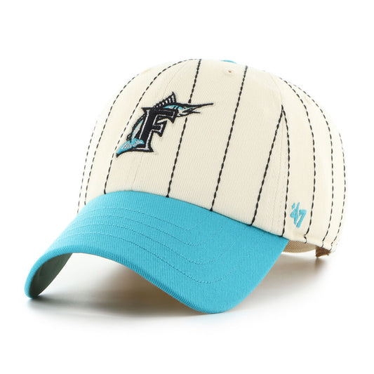Miami Marlins Rawlings '47 Brand Pinstripe Clean Up Hat - Rawlings