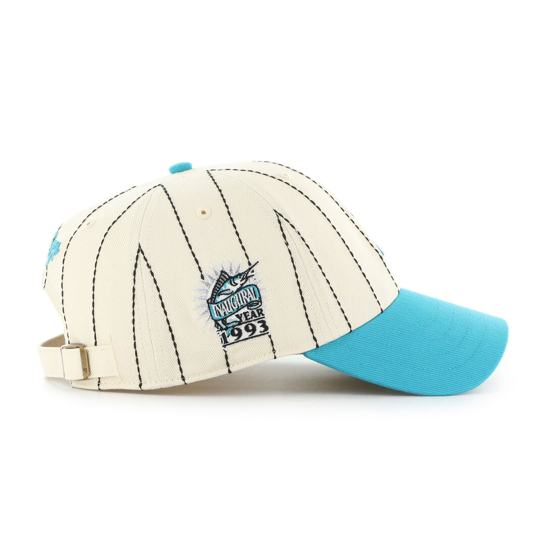 Miami Marlins Rawlings '47 Brand Pinstripe Clean Up Hat - Rawlings
