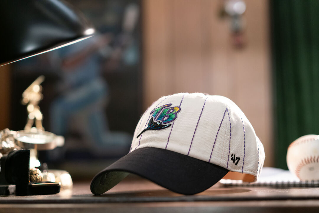 Tampa Bay Rays Rawlings '47 Brand Pinstripe Clean Up Hat - Rawlings