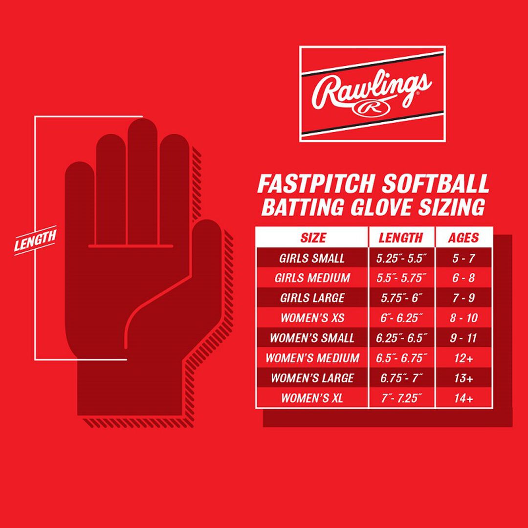 Women's Workhorse OKC Compression Strap Fastpitch Batting Gloves - Rawlings