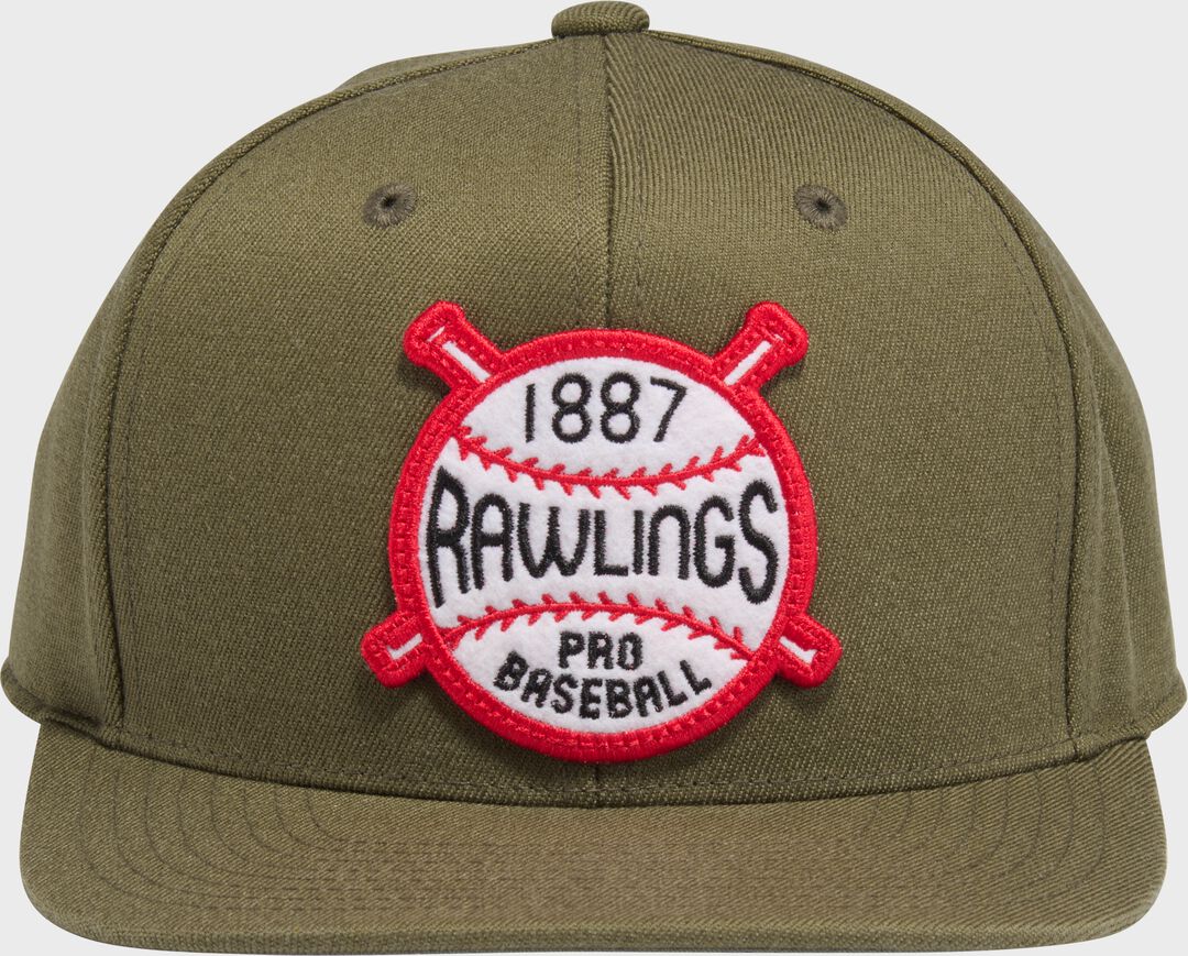 Rawlings Buck Green Vintage Flat Bill Snapback Hat - Rawlings