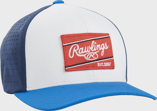 Rawlings Red/White/Blue FlexFit Laser Cut Vented Hat - Rawlings